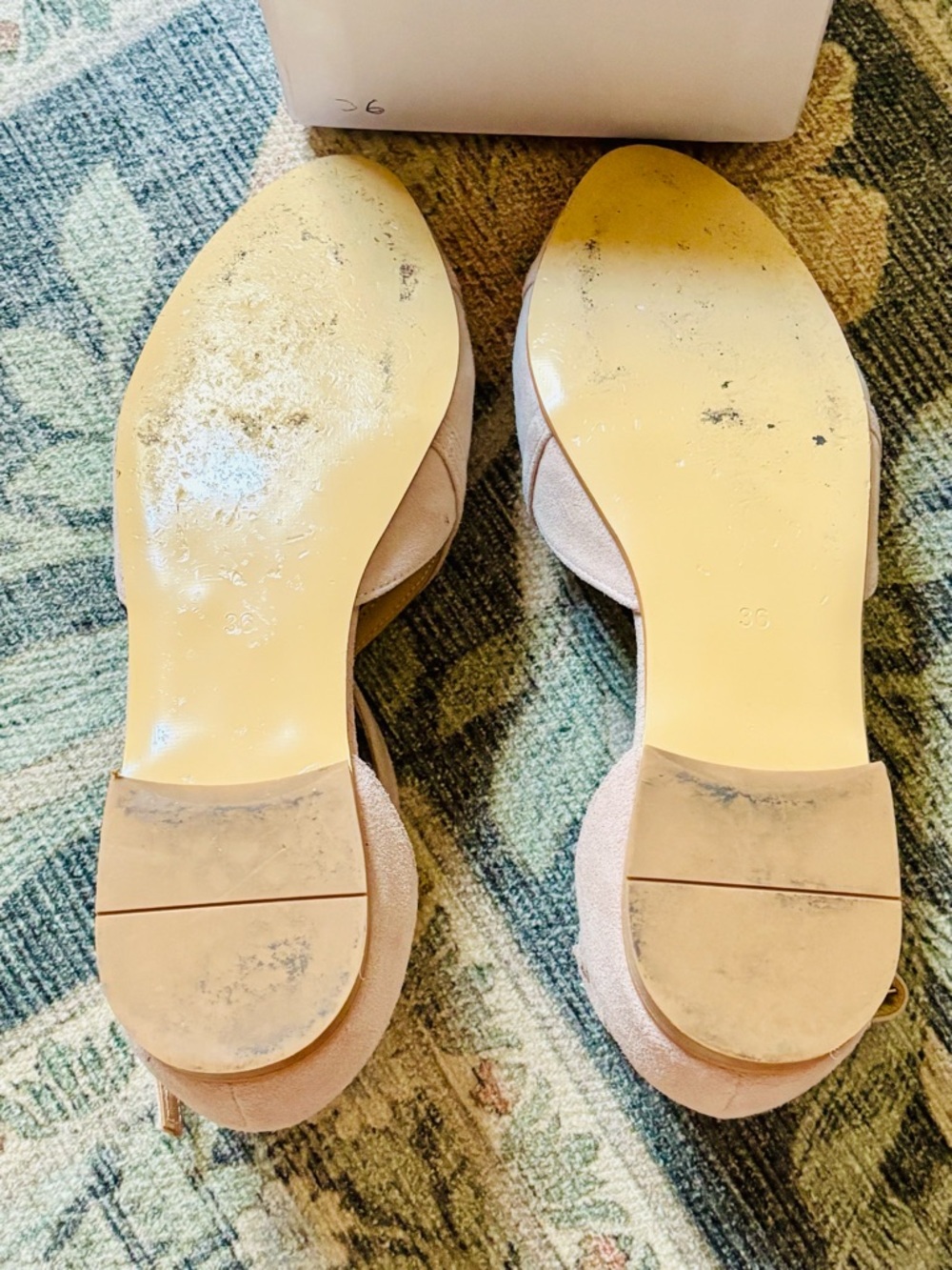 Women’s Bespoke Blush Pink Suede Pointed-Toe D’Orsay Flats with Crisscross Strap - Picture 5 of 6